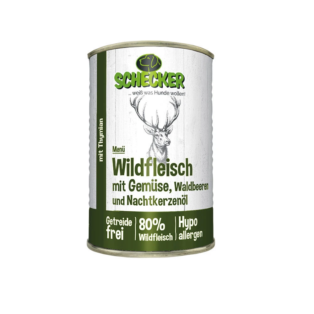 Schecker Hondenmenu - Wild Met Groente, Bosbessen En Teunisbloemolie - Image 2