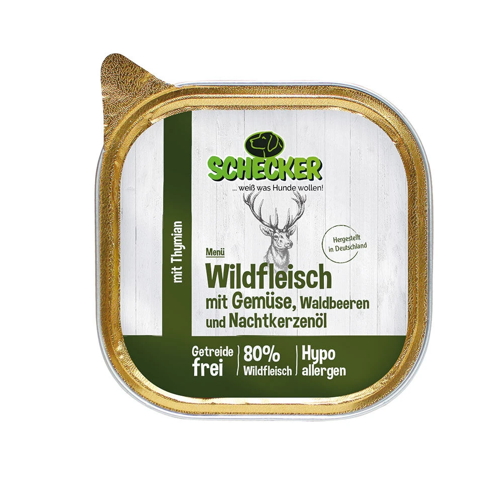 Schecker Hondenmenu - Wild Met Groente, Bosbessen En Teunisbloemolie - Image 3
